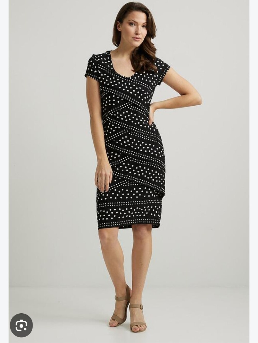 JOSEPH RIBKOFF | Polka Dot Print Dress Style 222015 Sz 4